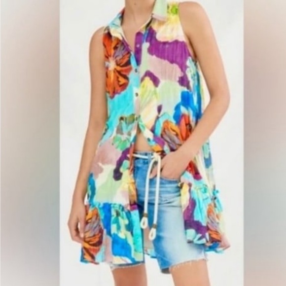 Maeve Dresses & Skirts - Maeve Anthropologie sleeveless button front midi dress